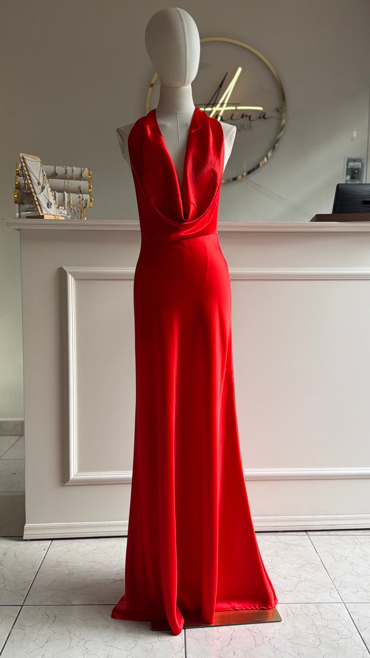Vestido satin rojo