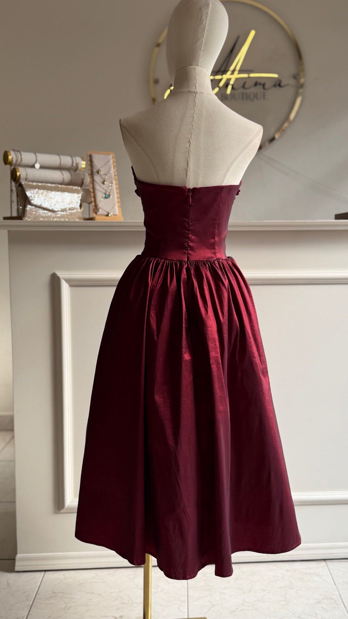 Vestido midi vino