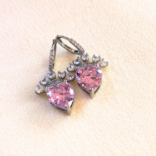 ORECCHINI PINK LOVE ZIRCONATI