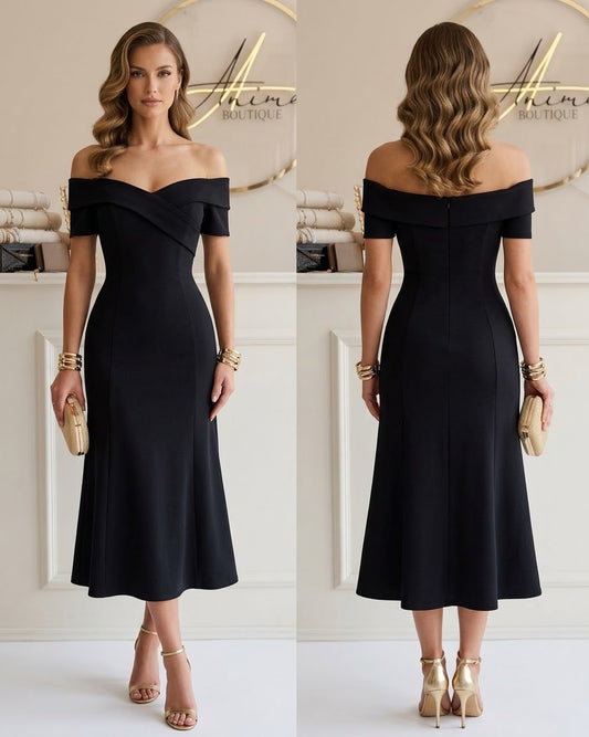Vestido midi negro