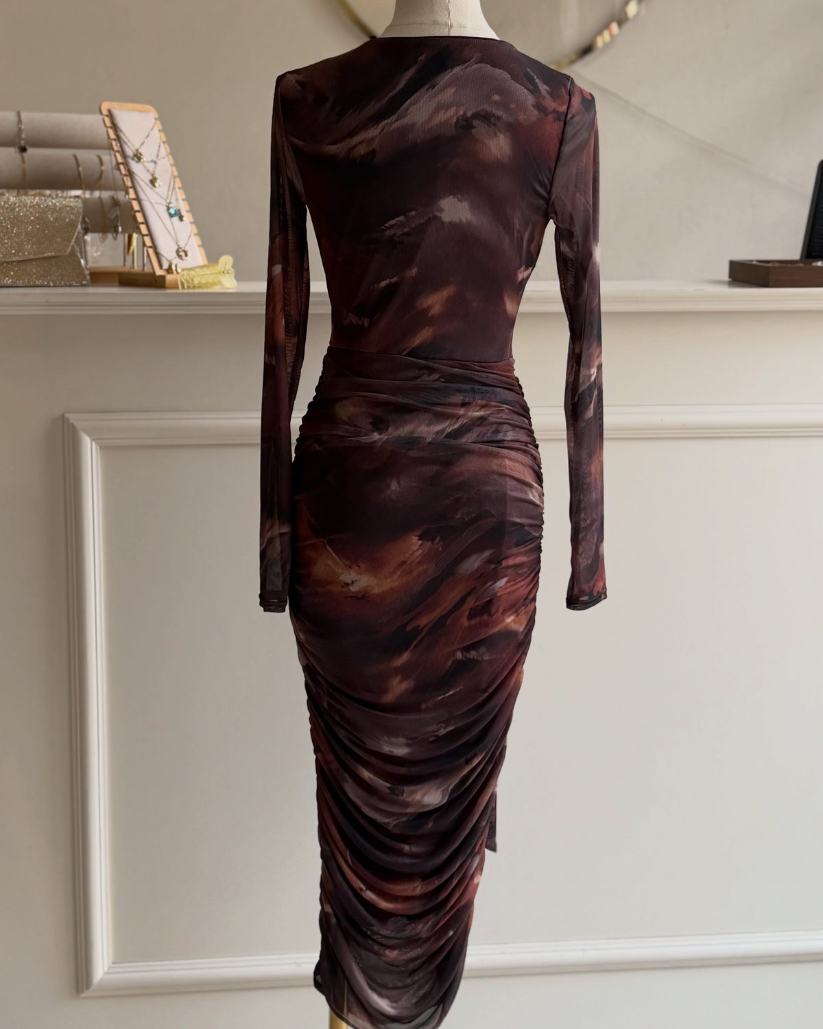 Vestido mármol café