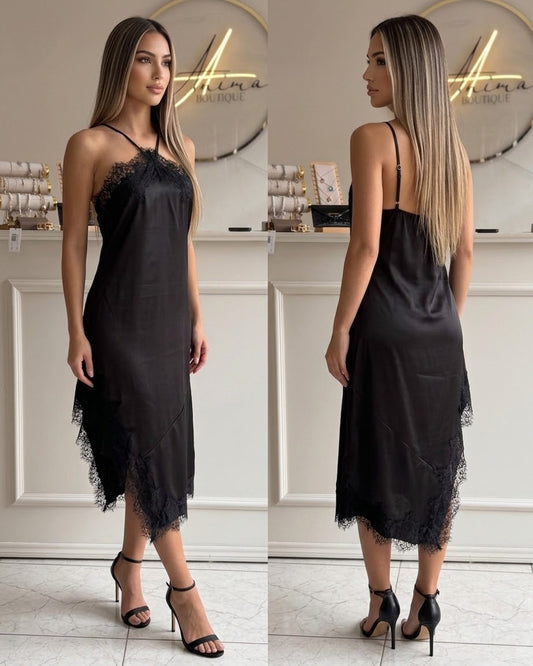 Vestido lencero negro