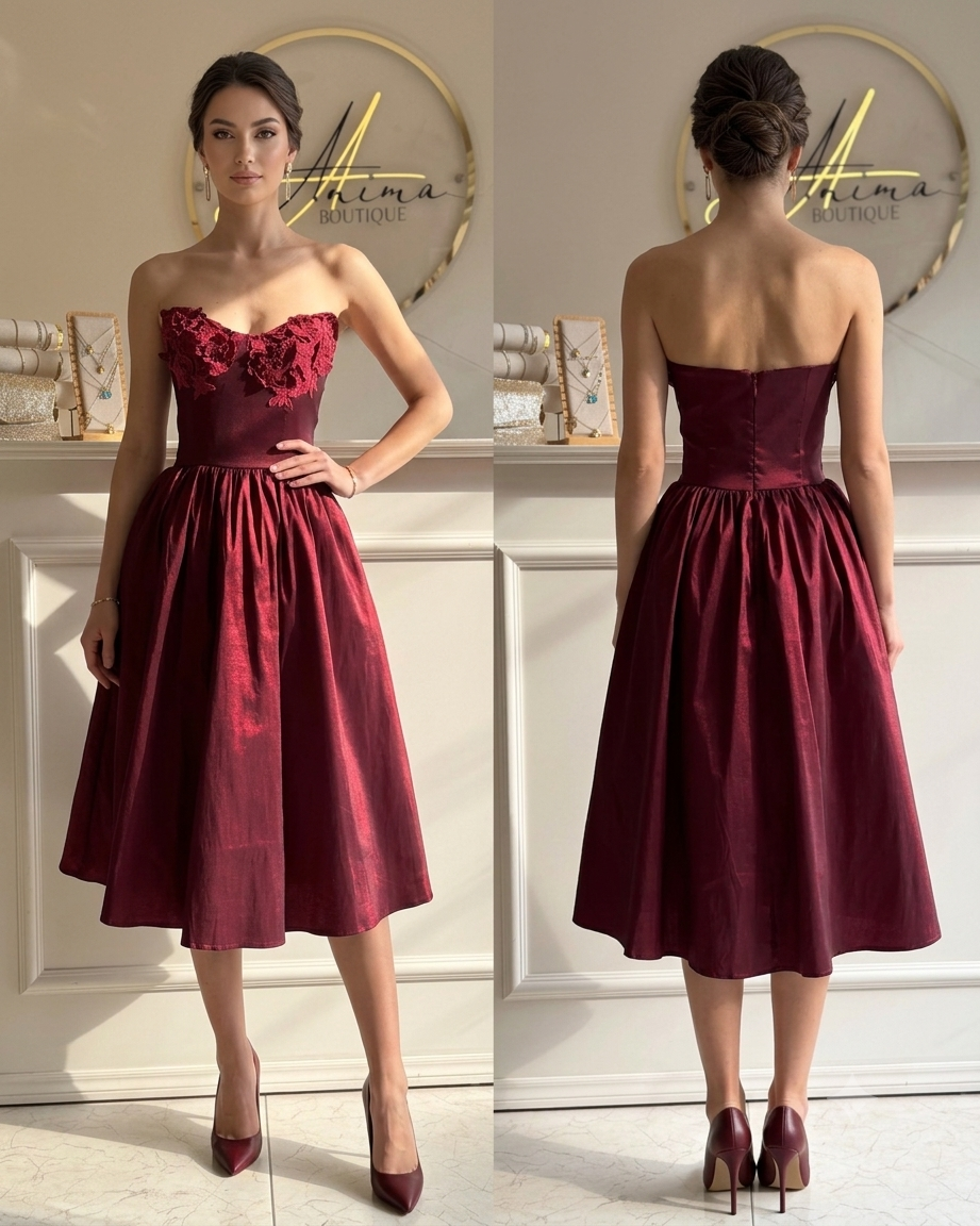 Vestido midi vino