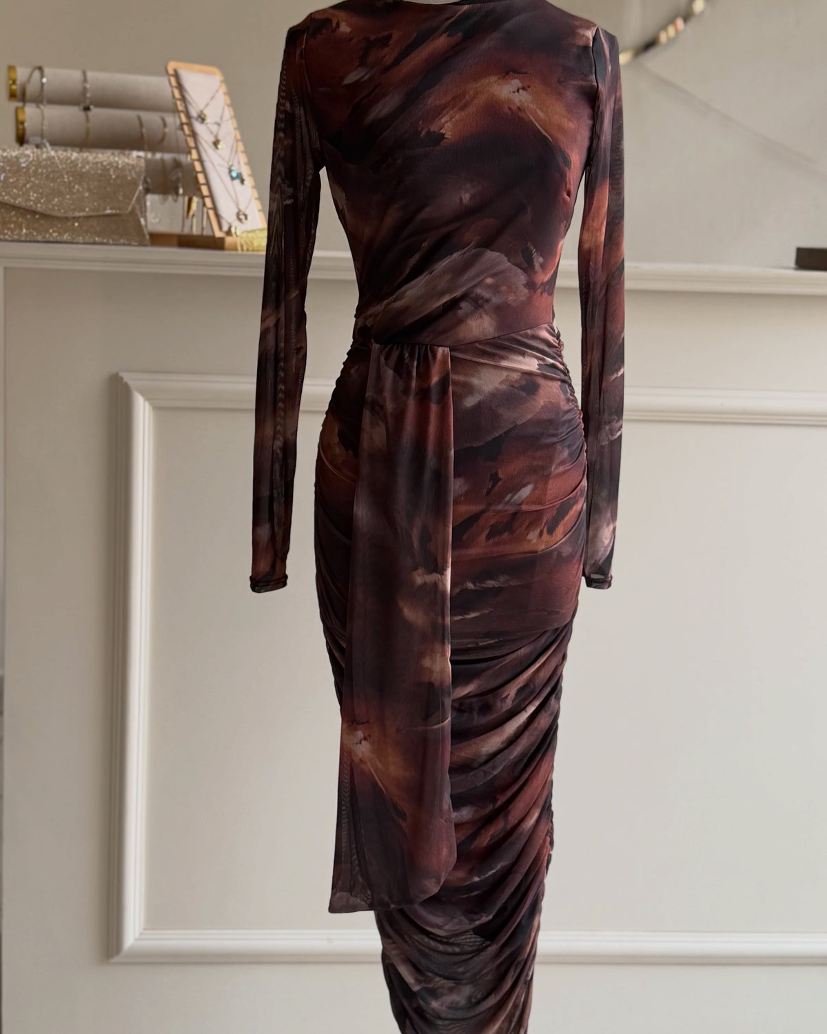 Vestido mármol café