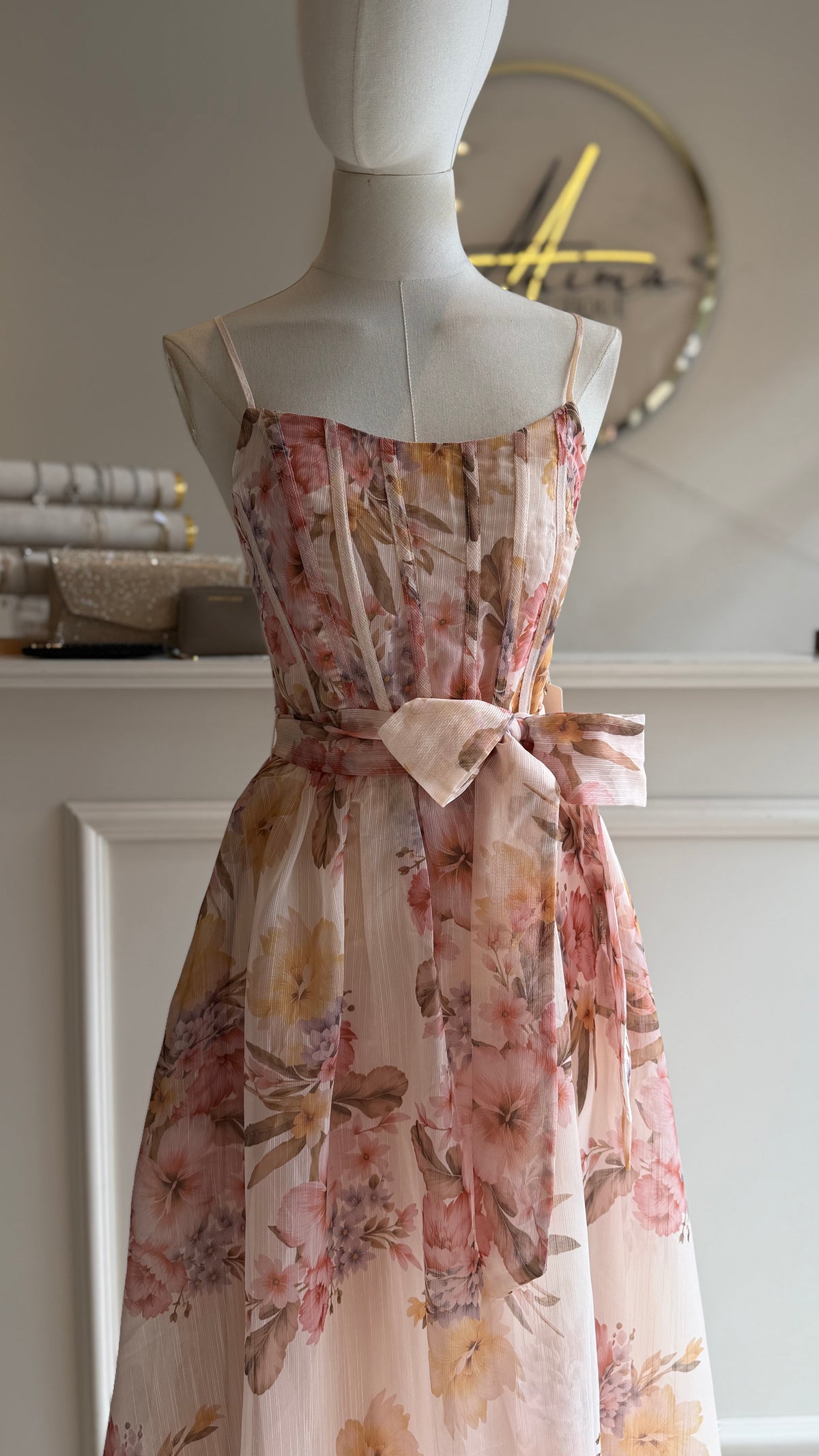 Vestido midi flores