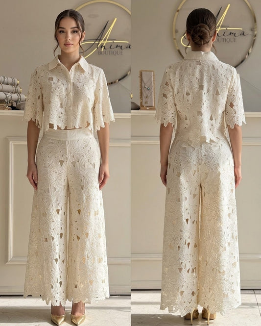 Conjunto encaje ivory