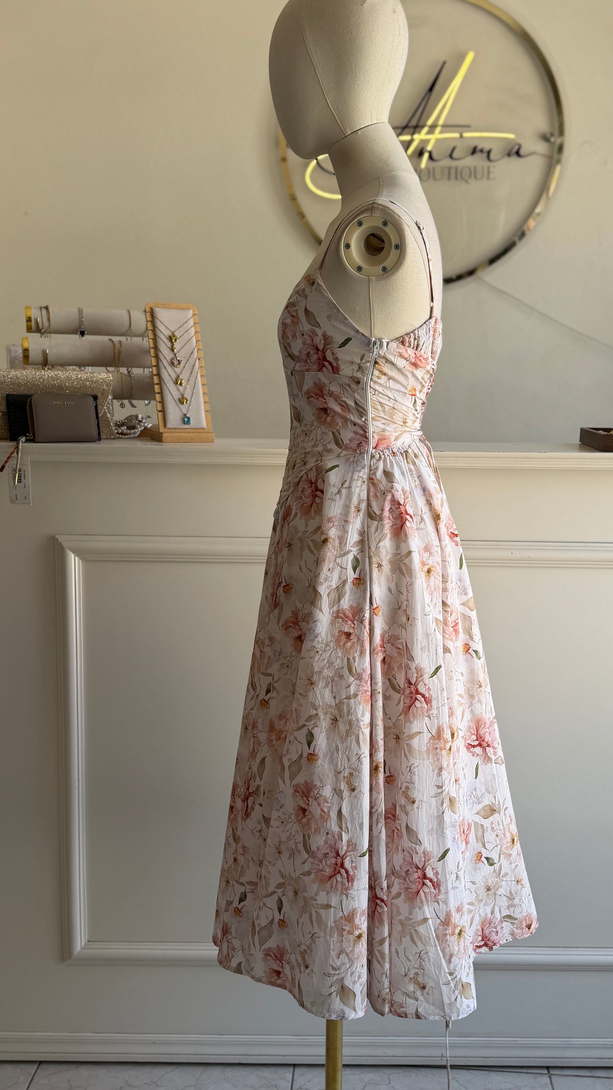 Vestido midi corset floral