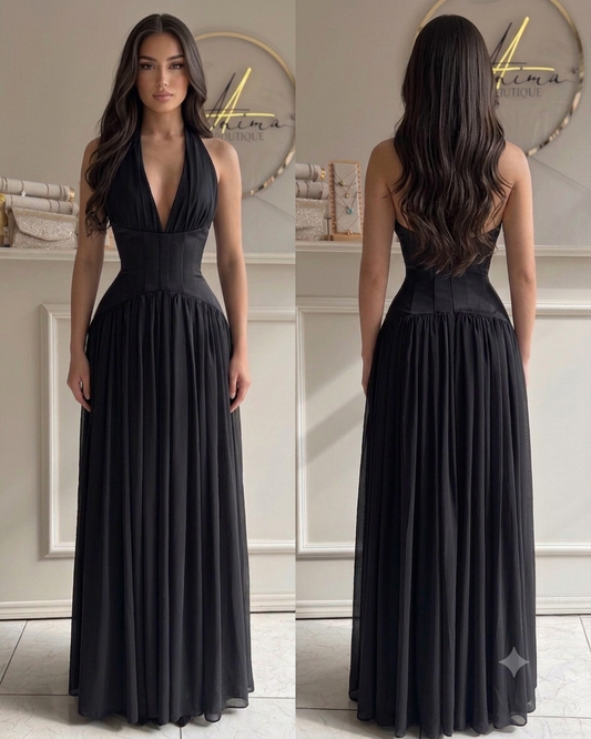 Vestido corte princesa negro