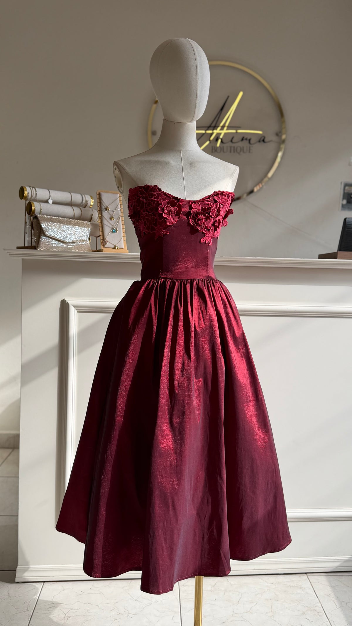 Vestido midi vino