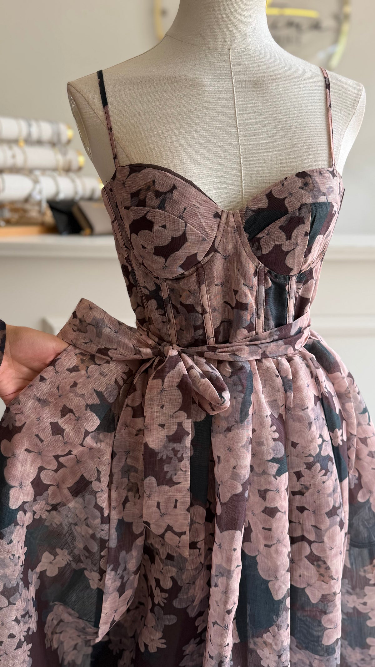 Vestido midi café