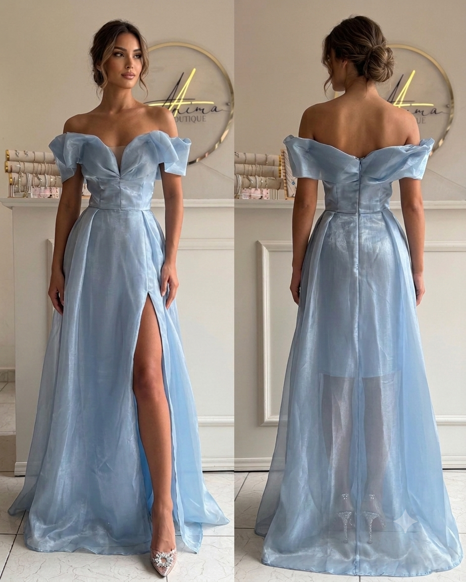 Vestido azul cielo