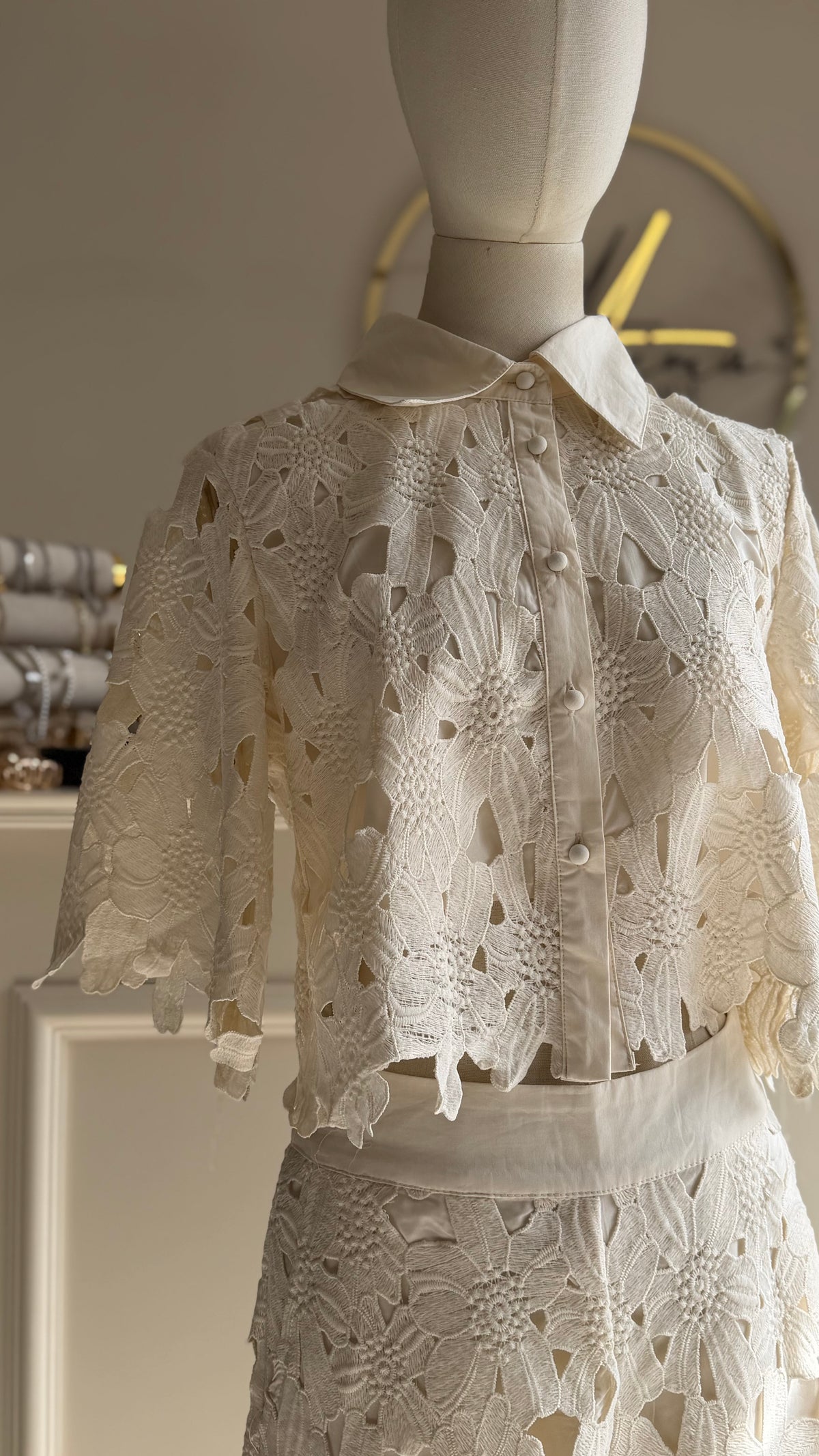 Conjunto encaje ivory