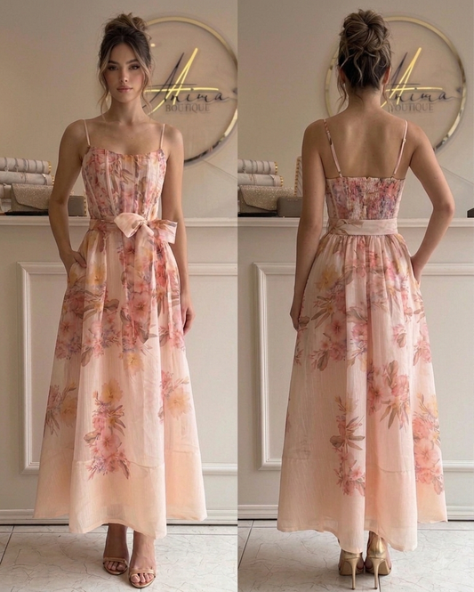 Vestido midi flores