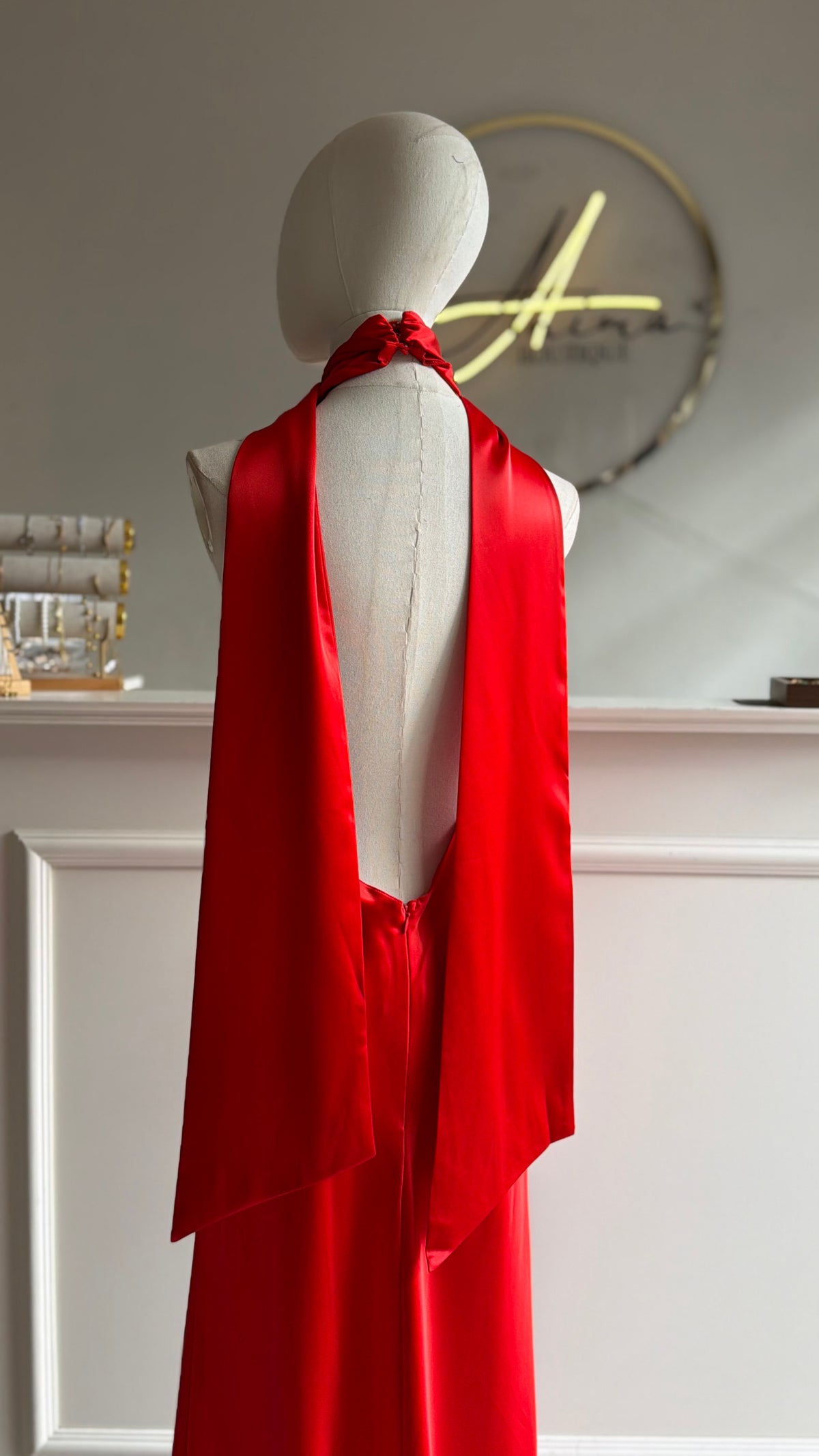 Vestido satin rojo