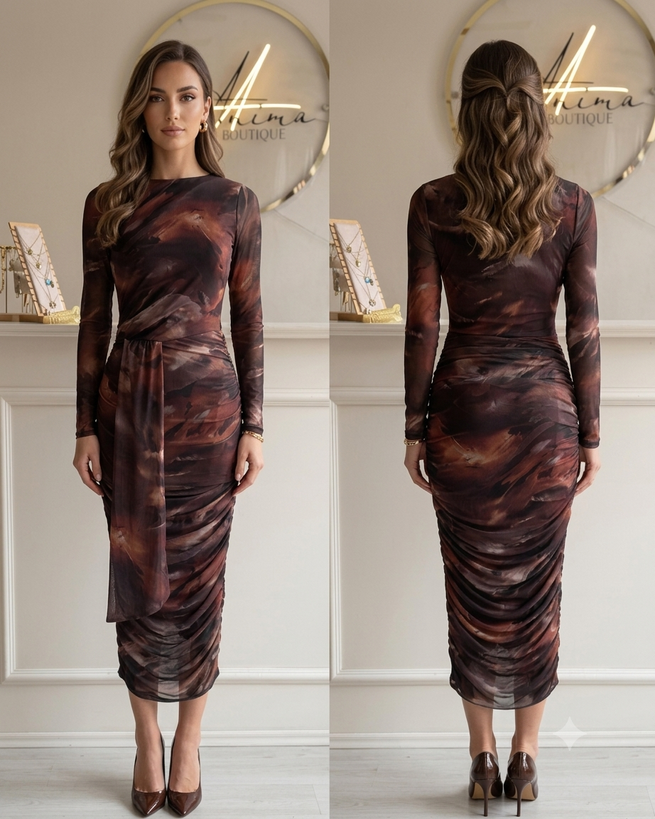 Vestido mármol café