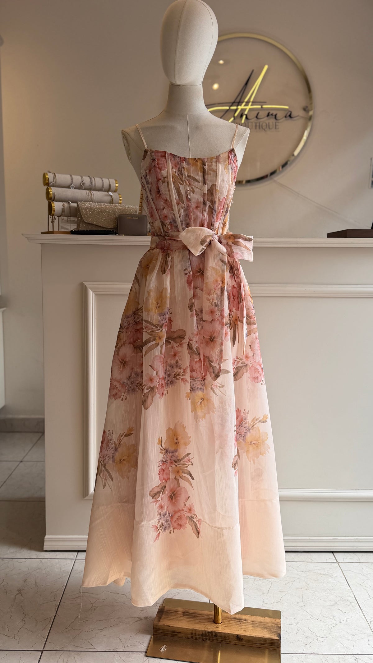 Vestido midi flores