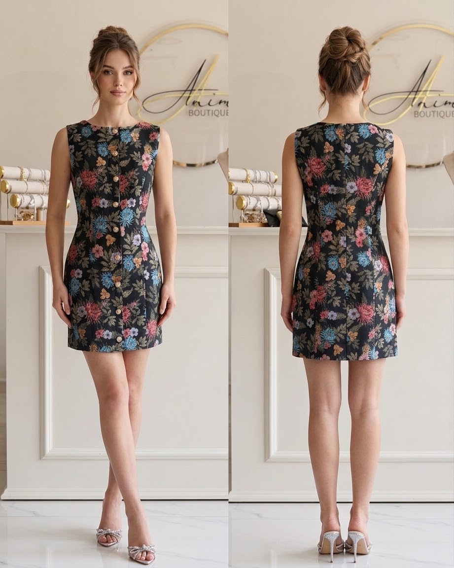 Vestido corto flores
