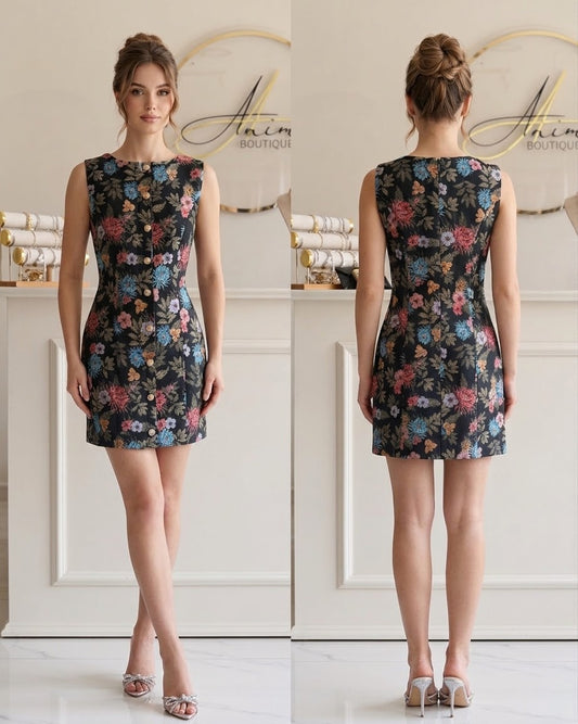 Vestido corto flores