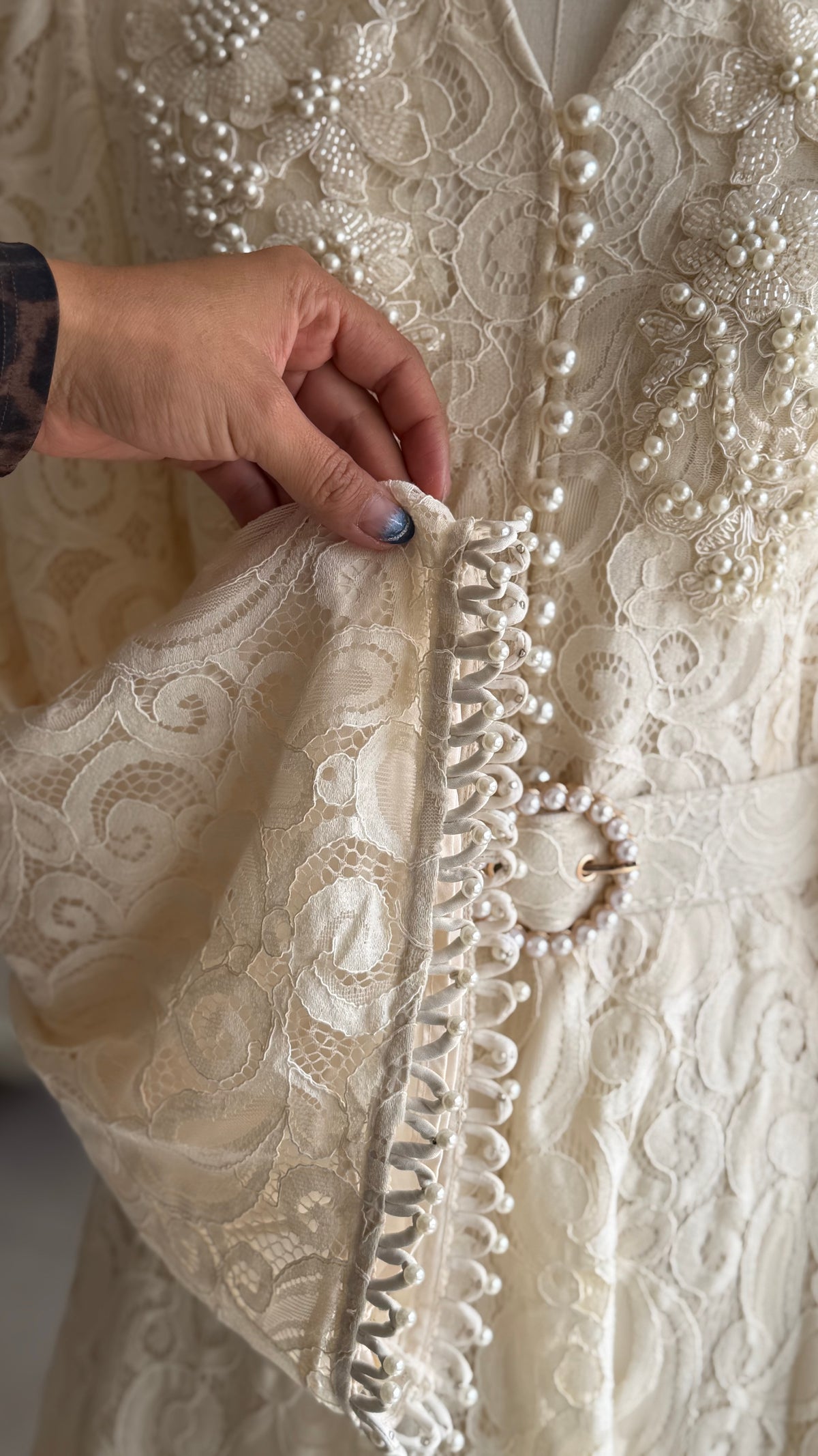 Vestido ivory perlas