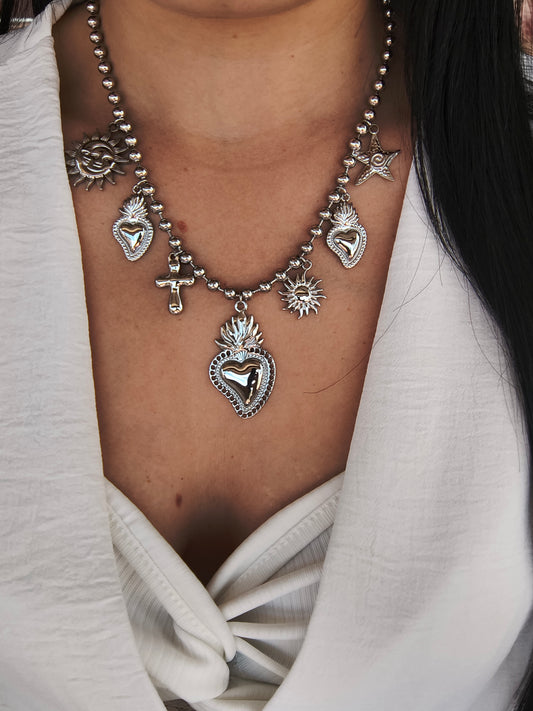 COLLANA SOLE E LUNA SILVER
