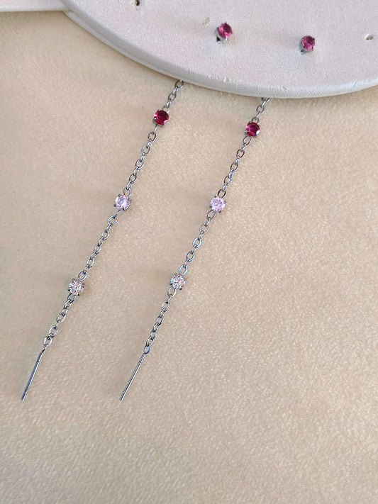 ORECCHINI CHANDELIER ROSA ZIRCONI